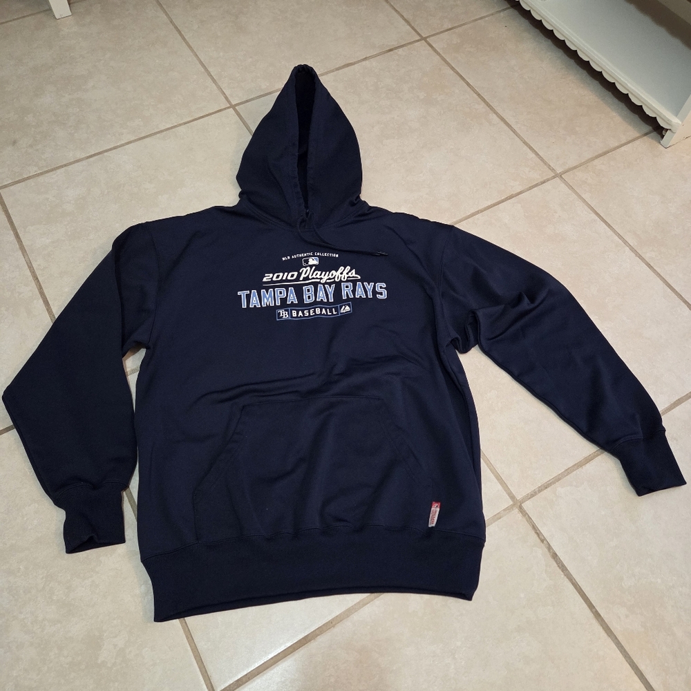 Blue Tampa Bay Rays Hoodie MLB 2010 Playoffs Majestic Baseball